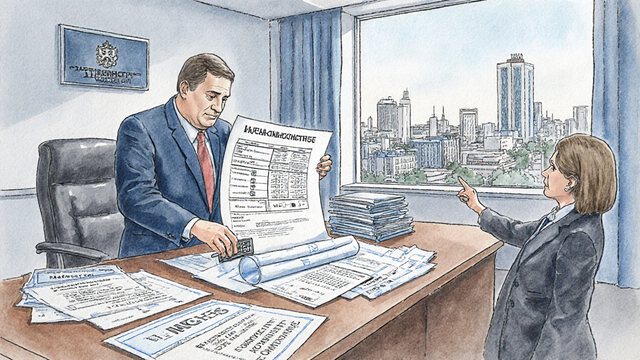 Сотрудник МУП проверяет комплект документов для согласования проекта.