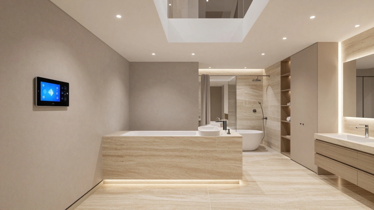 Премиум-ремонт: многоуровневый потолок с подсветкой, натуральный камень, люкс-сантехника, умный дом.