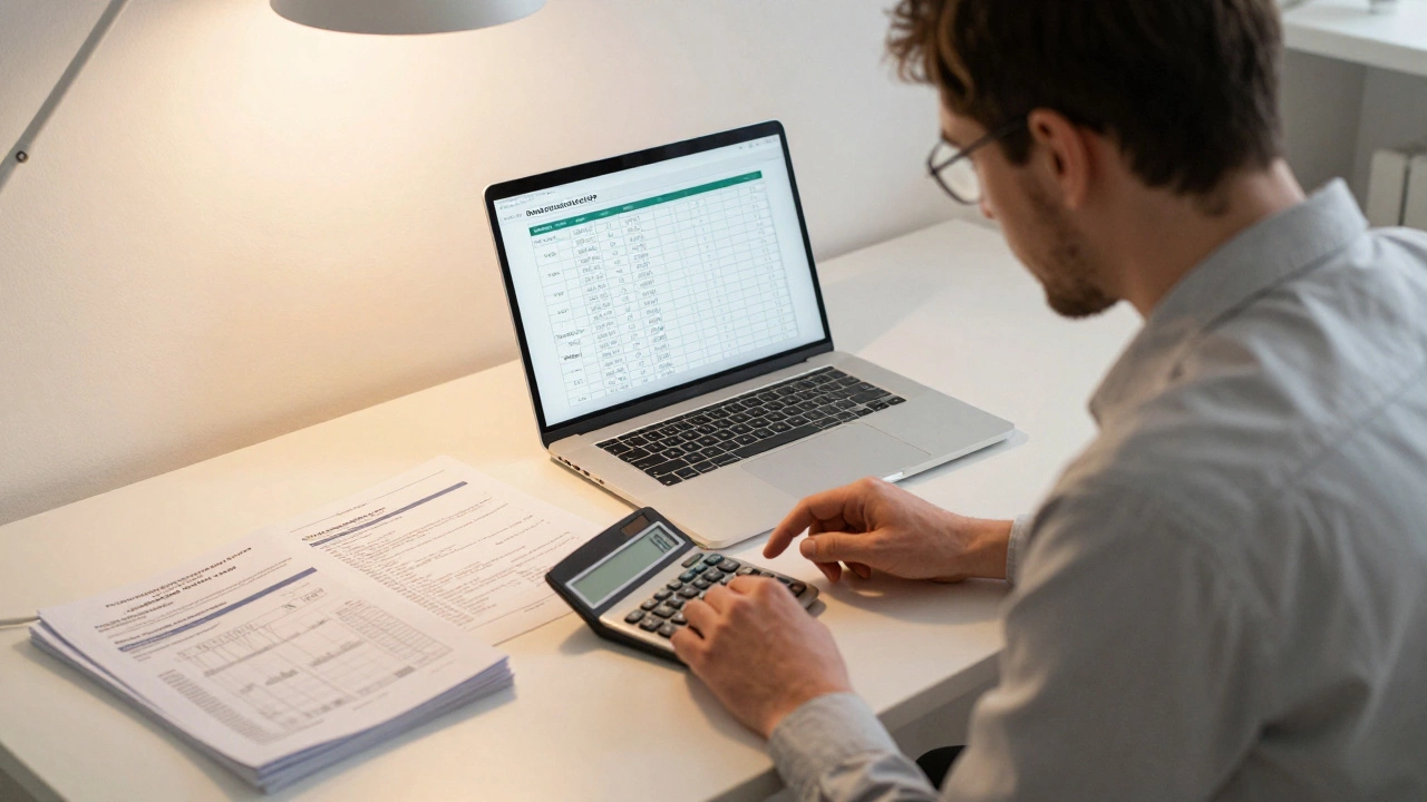 Сметчик работает с нормативными документами ГЭСН в офисе.