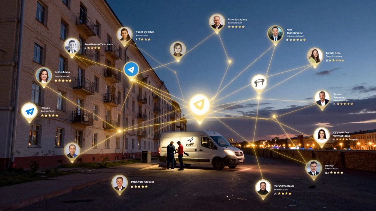 Карта Санкт-Петербурга с точками клиентов через Яндекс.Карты, Telegram и ВКонтакте.