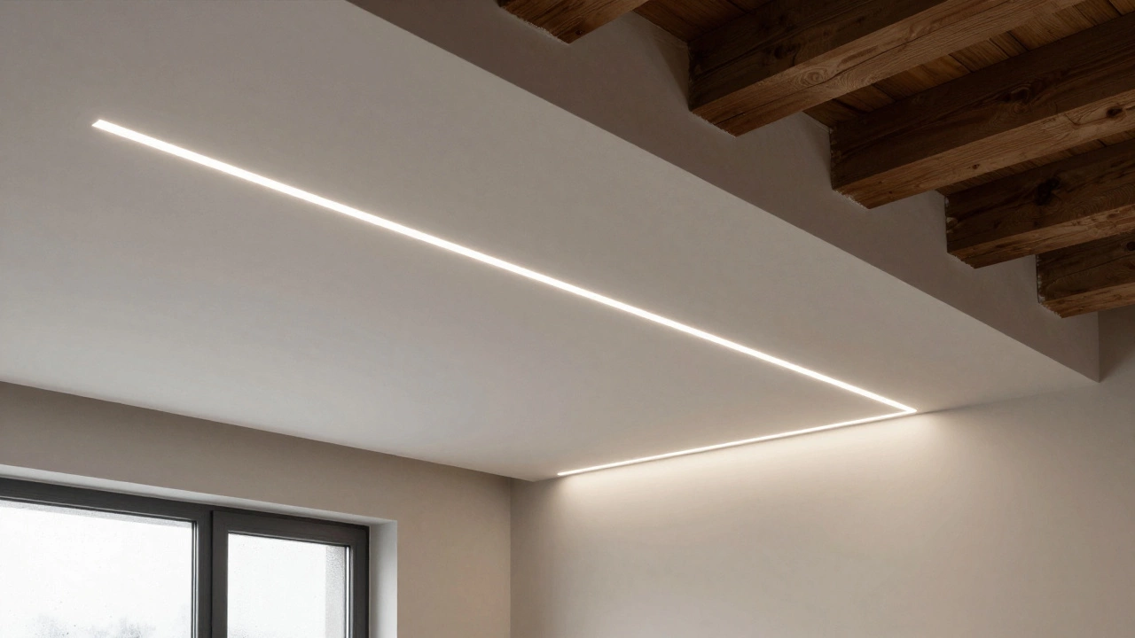 Многоуровневый потолок из гипсокартона со светодиодной подсветкой