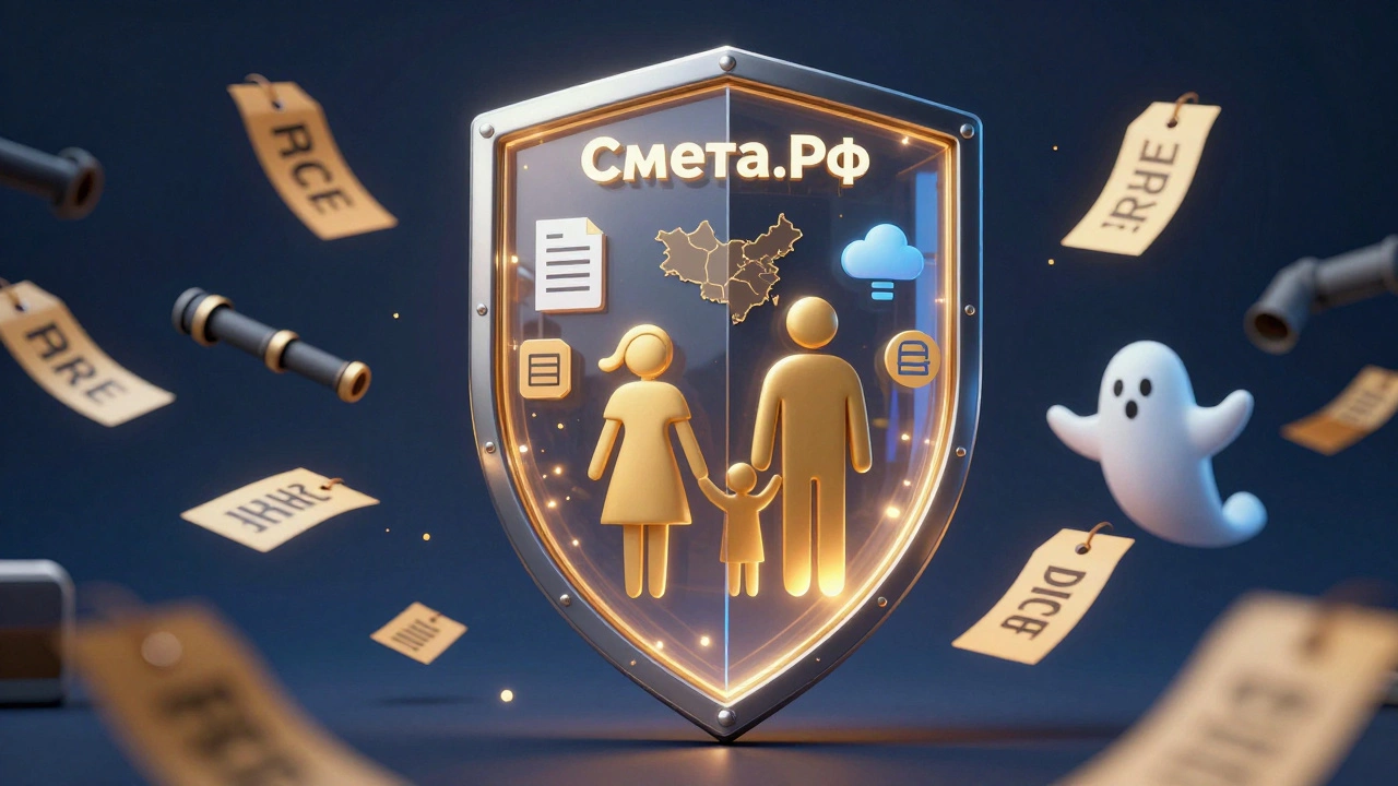 Щит из цифровых панелей с сметой защищает семью от финансовых рисков ремонта, с символами экспорта и региональных цен.