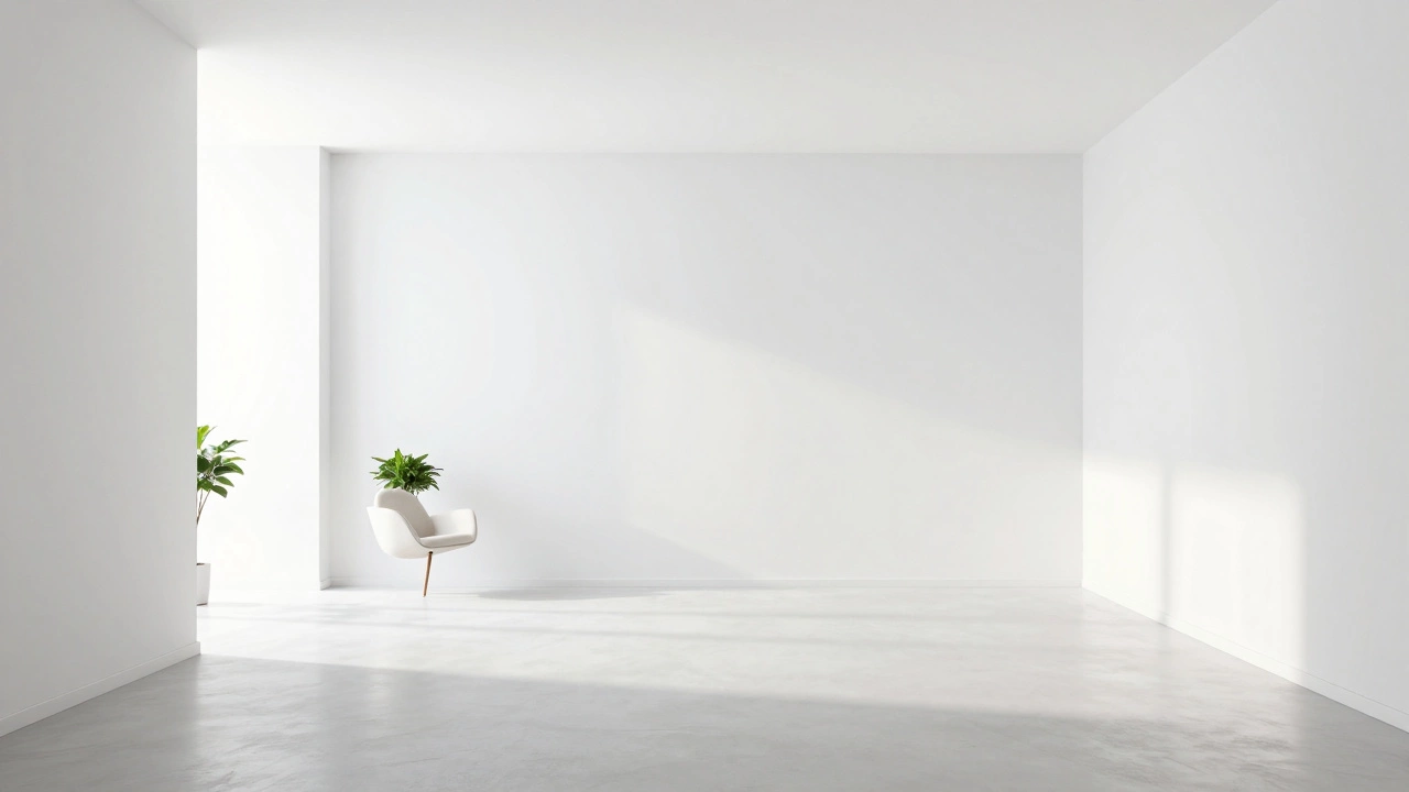 Интерьер квартиры в отделке white box с белыми стенами