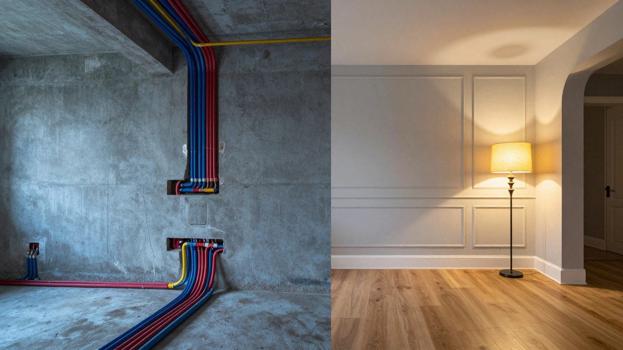 Сравнение скрытых инженерных коммуникаций и готового современного интерьера